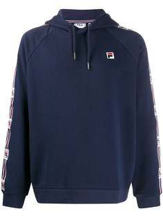 Fila side stripe logo patch hoodie