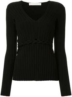 Dion Lee топ в рубчик с длинными рукавами