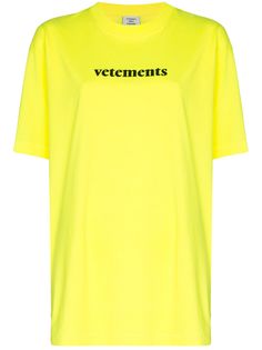 Vetements fluorescent logo-print T-shirt