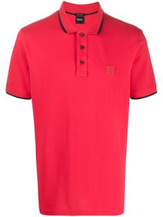 BOSS logo patch polo shirt