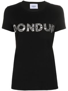 Dondup crew neck embellished-logo T-shirt