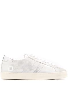 D.A.T.E. round toe metallic-sheen sneakers