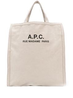 A.P.C. large logo print tote bag