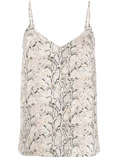 Equipment V-neck snakeskin-print vest top