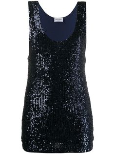 Saint Laurent топ Dégradé с пайетками