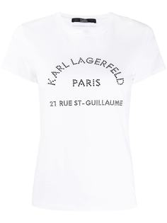 Karl Lagerfeld футболка с логотипом из страз