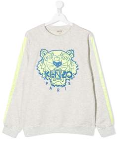 Kenzo Kids crew neck embroidered tiger sweater