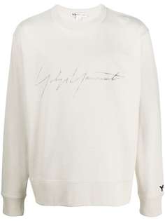 Y-3 signature logo print round neck sweatshirt
