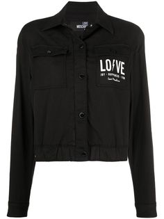 Love Moschino укороченная джинсовая куртка с логотипом