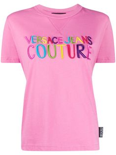 Versace Jeans Couture футболка с круглым вырезом и вышитым логотипом