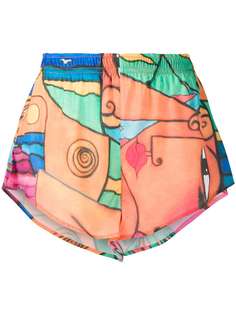 Esteban Cortazar beach-print mini shorts