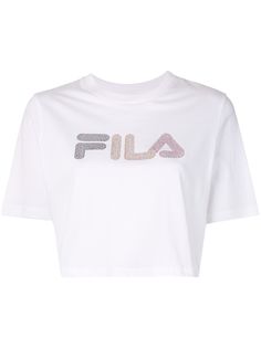 Fila укороченная футболка с кристаллами