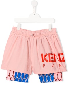 Kenzo Kids TEEN layered logo shorts