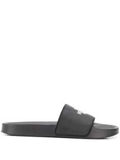 The North Face two-tone logo-print slides