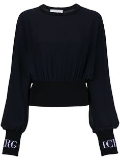 Iceberg knitted logo cuff blouse