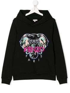 Kenzo Kids TEEN elephant embroidered hoodie