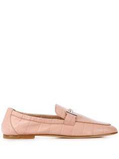 Tods лоферы с пряжкой Double T и тиснением под крокодила Tod`S