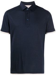 Brunello Cucinelli рубашка-поло из джерси с контрастной отделкой