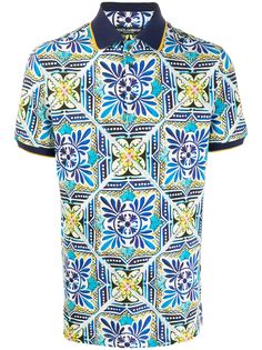 Dolce & Gabbana рубашка-поло с принтом Maiolica