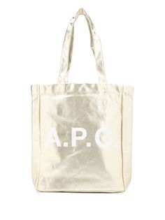 A.P.C. logo-print metallic tote bag