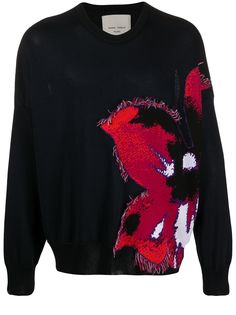Frankie Morello intarsia knit crew neck jumper