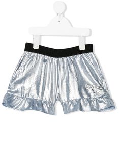 Kenzo Kids ruffle-trimmed metallic shorts