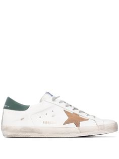 Golden Goose white and blue Superstar leather sneakers