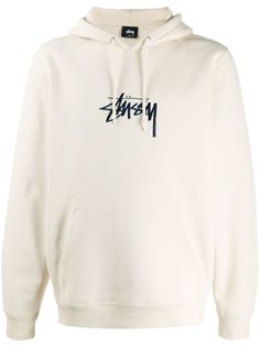 Stussy logo-embroidered hooded sweatshirt