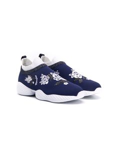 Monnalisa TEEN floral embroidered sneakers
