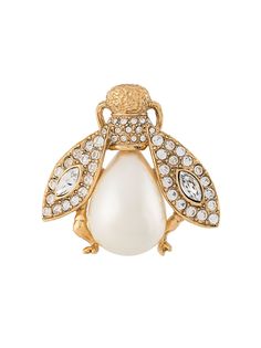 Christian Dior Pre-Owned декорированная брошь со стразами