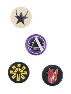 Raf Simons set of four badges