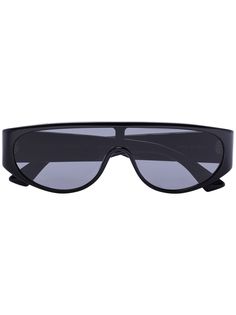 Bottega Veneta Eyewear Black sloping shield sunglasses