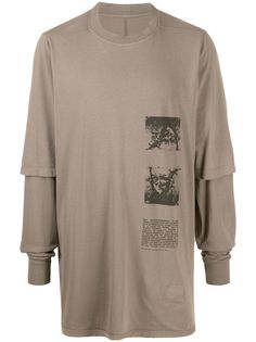 Rick Owens DRKSHDW двухслойная толстовка с графичным принтом
