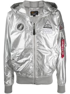 Alpha Industries x NASA metallic hooded jacket