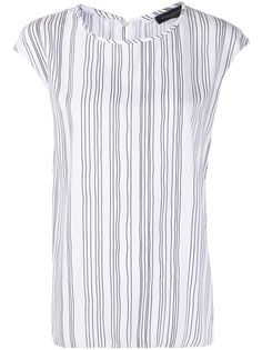Piazza Sempione striped-print short-sleeved blouse