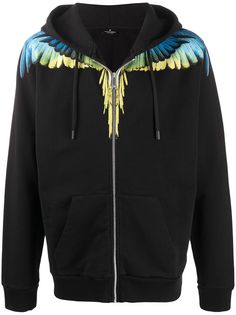 MARCELO BURLON COUNTY OF MILAN Wings print zip-up hoodie