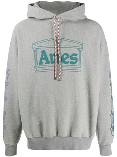 Aries logo-print hooded sweatshirt