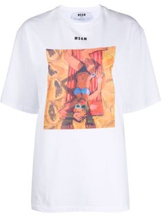 MSGM футболка свободного кроя с принтом