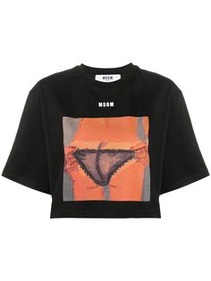 MSGM полупрозрачная футболка с принтом