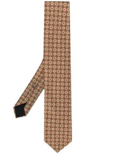 Lardini geometric print silk tie