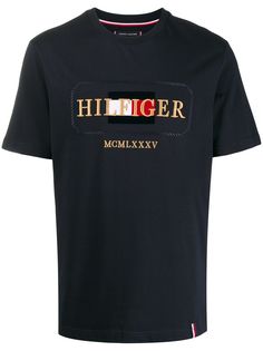 Tommy Hilfiger футболка с вышитым логотипом и круглым вырезом