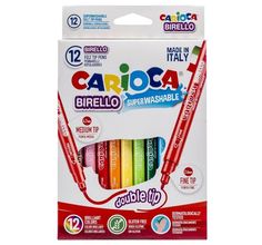 Фломастеры-линеры двусторонние Carioca 12цв. карт./уп. Birello 12/48