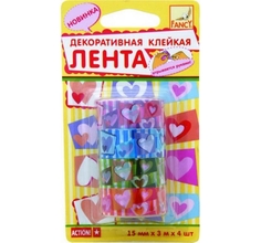 Лента клейкая декоративная Fancy Creative Сердечки