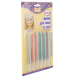 Мелки для лица и тела Fancy Creative 6 цв х 68 гр перламутр. Аквагрим
