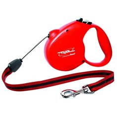 Поводок-рулетка для собак Triol Standard M тросовый красные 5 м