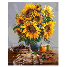 ВанГогВоМне Картина по номерам "Натюрморт с подсолнухами", 40х50 см (ZX 20719)