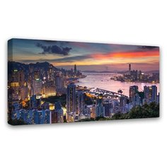 Картина Симфония Ночной мегаполис 100х50 см