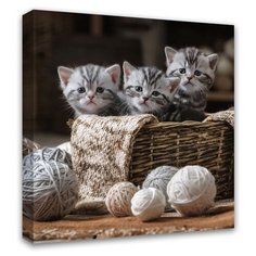 Картина Симфония Милые котята 30х30 см