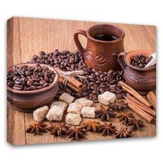 Картина Симфония Кофе с корицей чарующий напиток 50х40 см