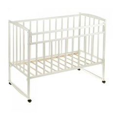 Кроватка Волжская деревообрабатывающая компания Кр1-02м (качалка), на полозьях белый